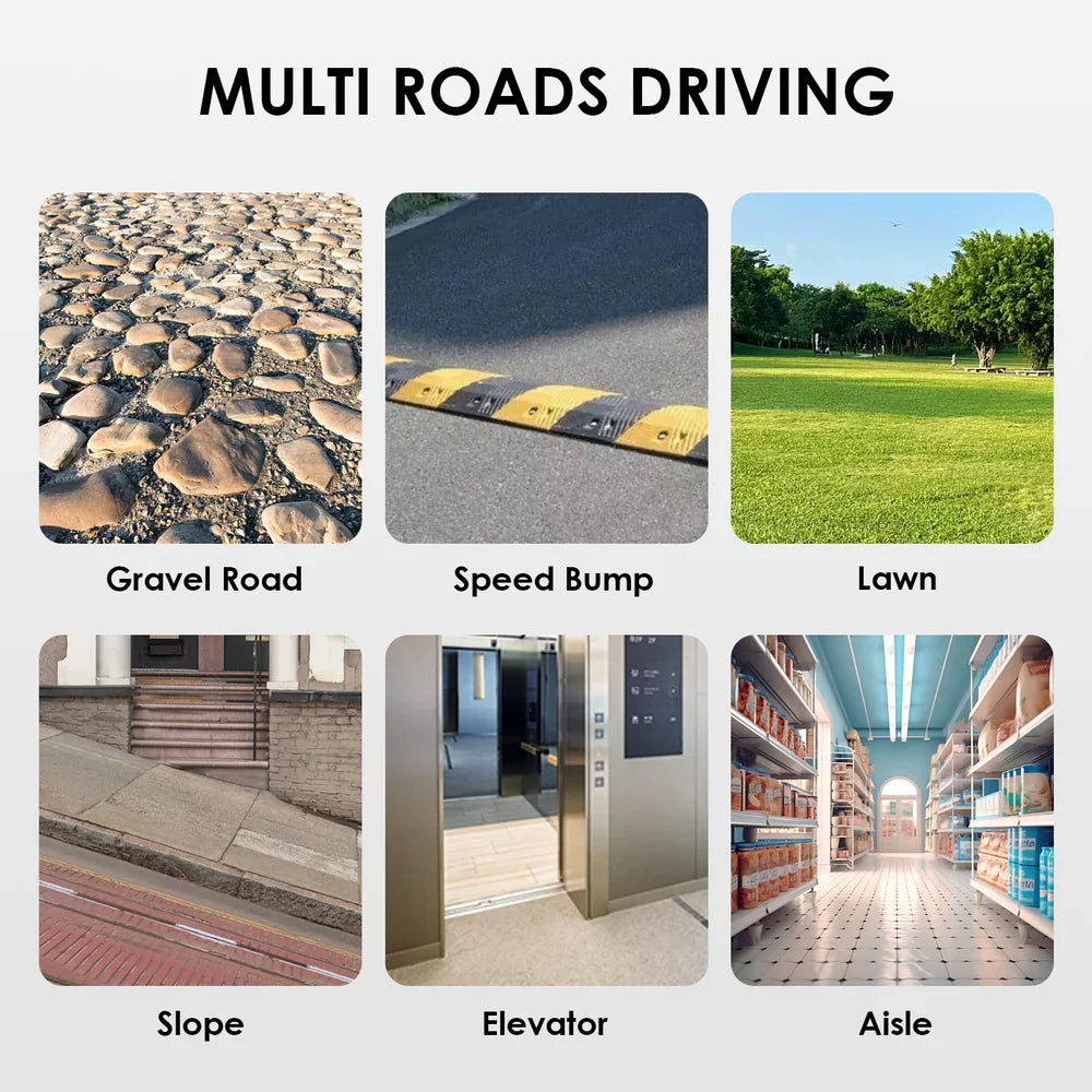 Paiseec W3 Elektrorollstuhl – geeignet für Pflaster, Schotter, Gras, Steigungen und unebene Wege