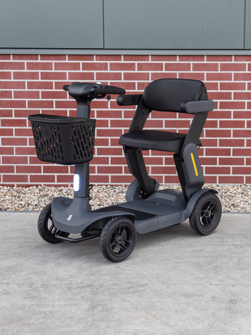 Paiseec S3 faltbarer Elektromobil Scooter grau – schräge Vorderansicht
