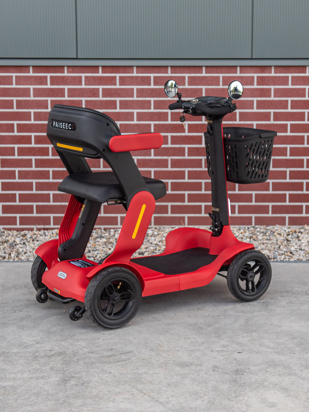 Paiseec S3 faltbarer Elektromobil Scooter rot – Rückansicht